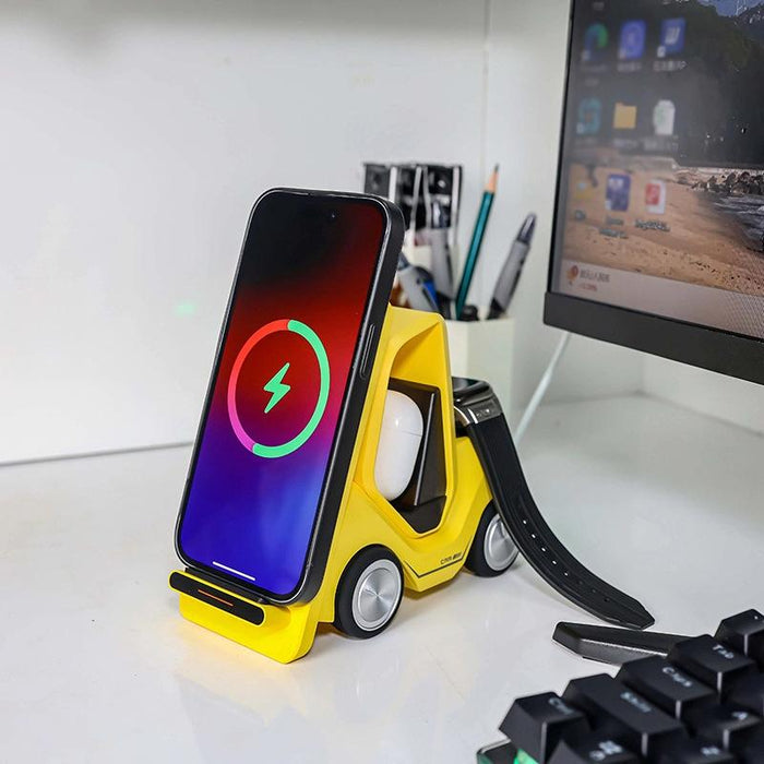 15W 3 In 1 Forklift Wireless Charger With Led Light