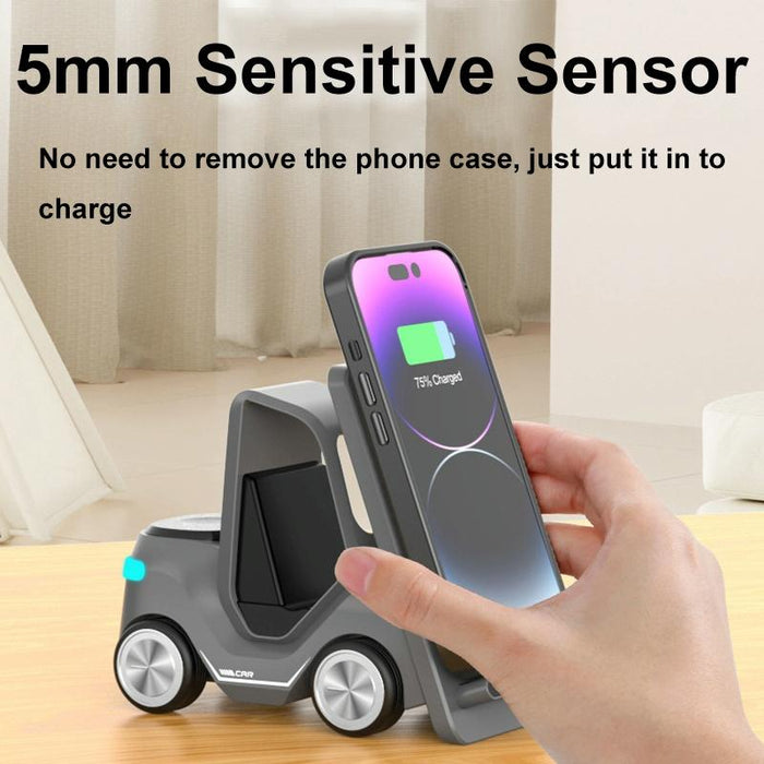 15W 3 In 1 Forklift Wireless Charger With Led Light