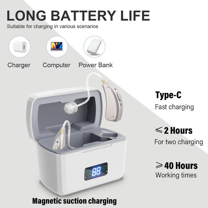 Rechargeable Digital Hearing Aid Silver