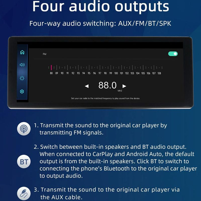 Portable Car Bluetooth Dvr Monitor - Supports Carplay / Android Auto