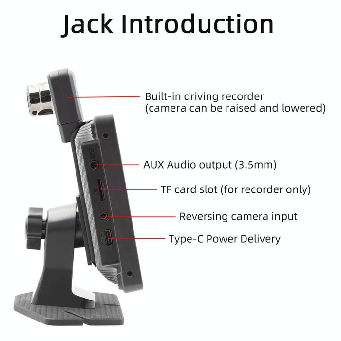 Portable Car Bluetooth Dvr Monitor - Supports Carplay / Android Auto