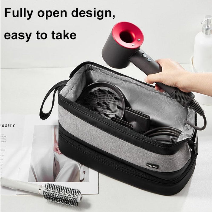Large Double Layer Hair Dryer & Curling Iron Storage Bag