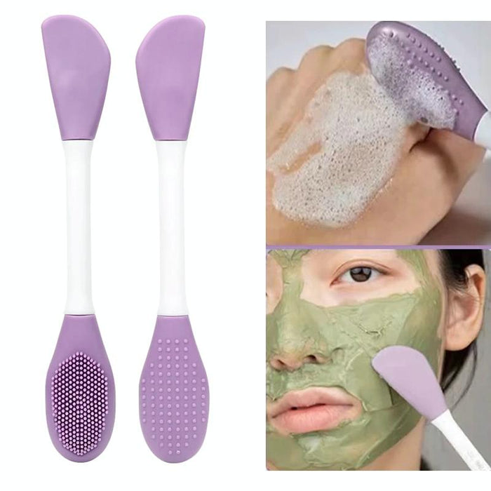 2Pcs Dual Head Silicone Face Mask Brush Cleansing & Massage Applicator