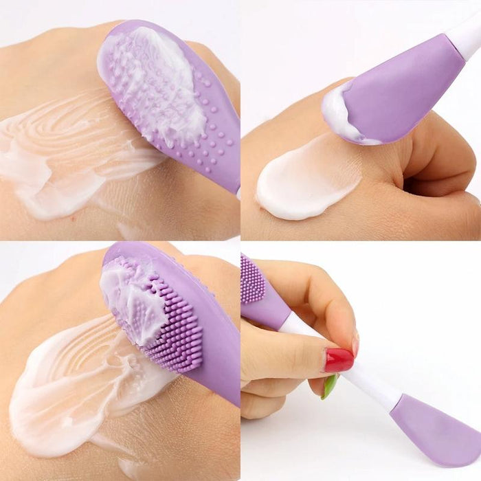 2Pcs Dual Head Silicone Face Mask Brush Cleansing & Massage Applicator
