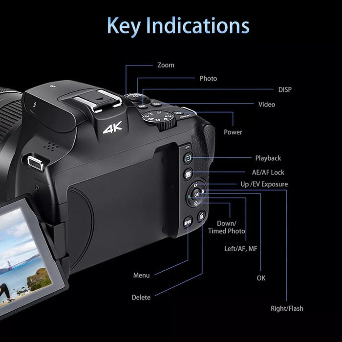 4K Wifi Camcorder With 12X Optical Zoom