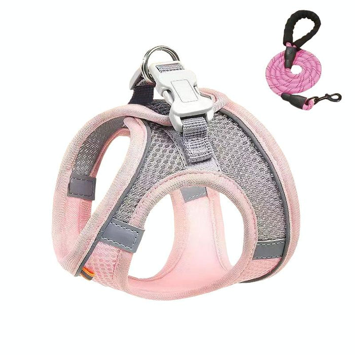 Breathable Reflective Dog Harness With Leash Blue+1.5M