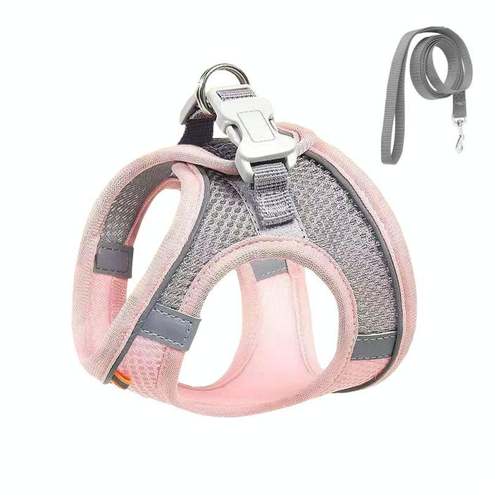 Breathable Reflective Dog Harness With Leash Blue+1.5M