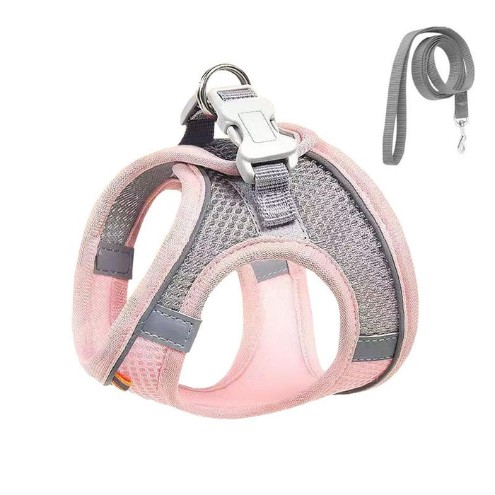 Breathable Reflective Dog Harness With Leash Blue+1.5M