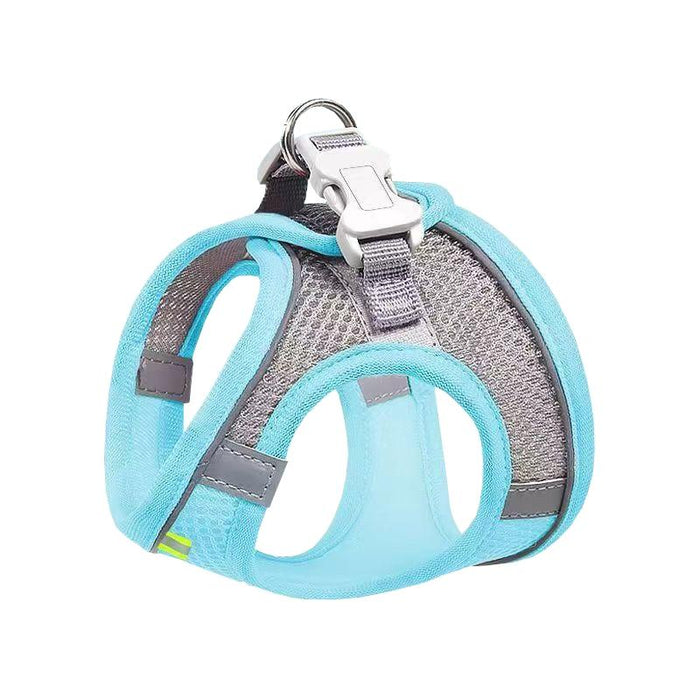 Breathable Reflective Dog Harness With Leash Blue+1.5M