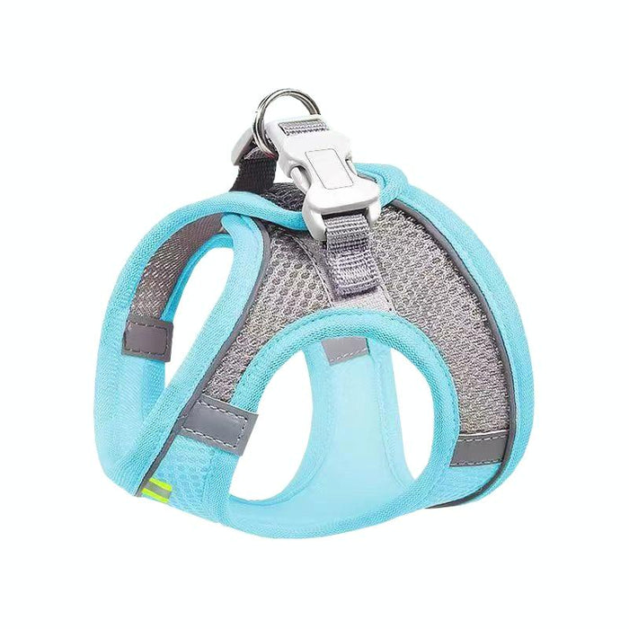 Breathable Reflective Dog Harness With Leash Blue+1.5M