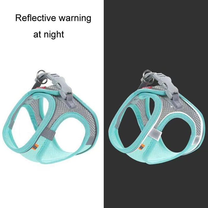 Breathable Reflective Dog Harness With Leash Blue+1.5M