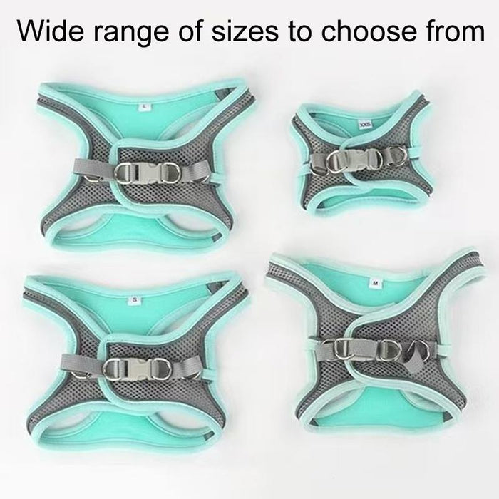 Breathable Reflective Dog Harness With Leash Blue+1.5M