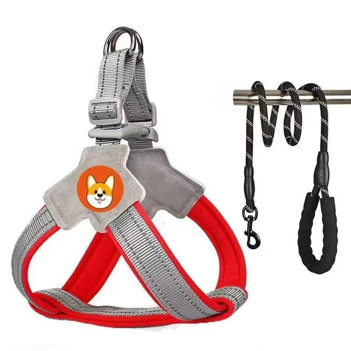 Breathable Reflective Dog Harness With Leash Black+1.5M