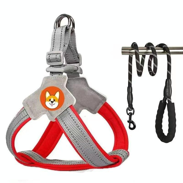 Breathable Reflective Dog Harness With Leash Black+1.5M