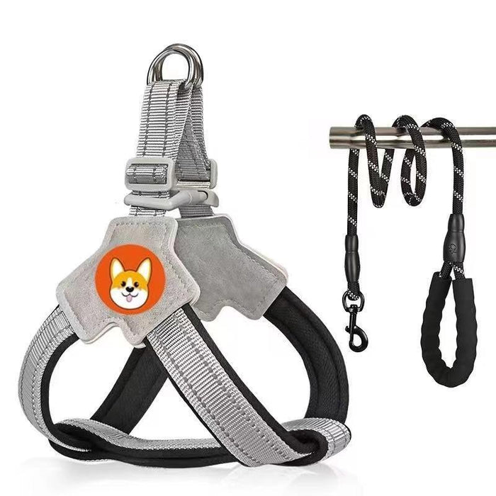 Breathable Reflective Dog Harness With Leash Black+1.5M