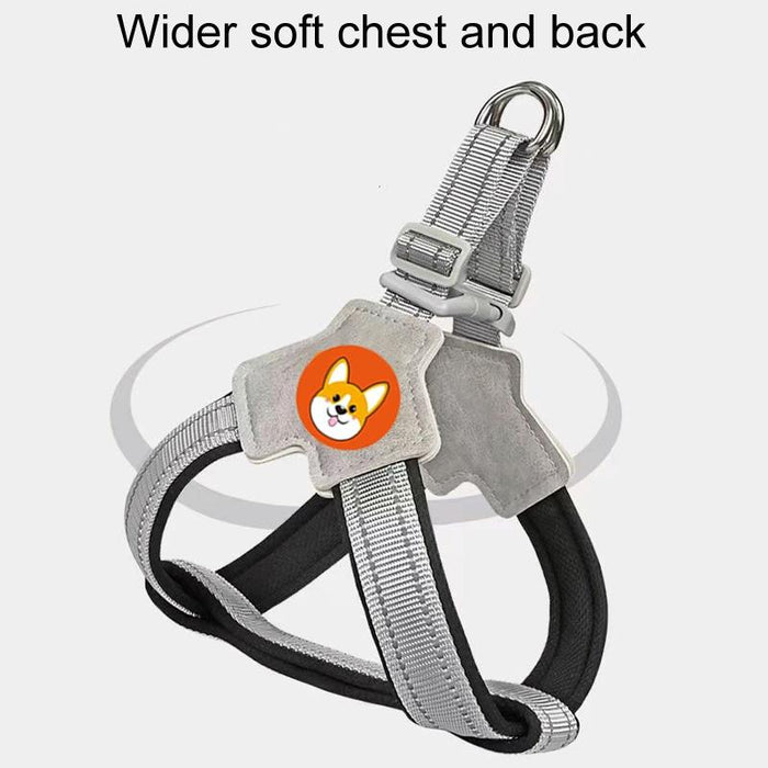 Breathable Reflective Dog Harness With Leash Black+1.5M