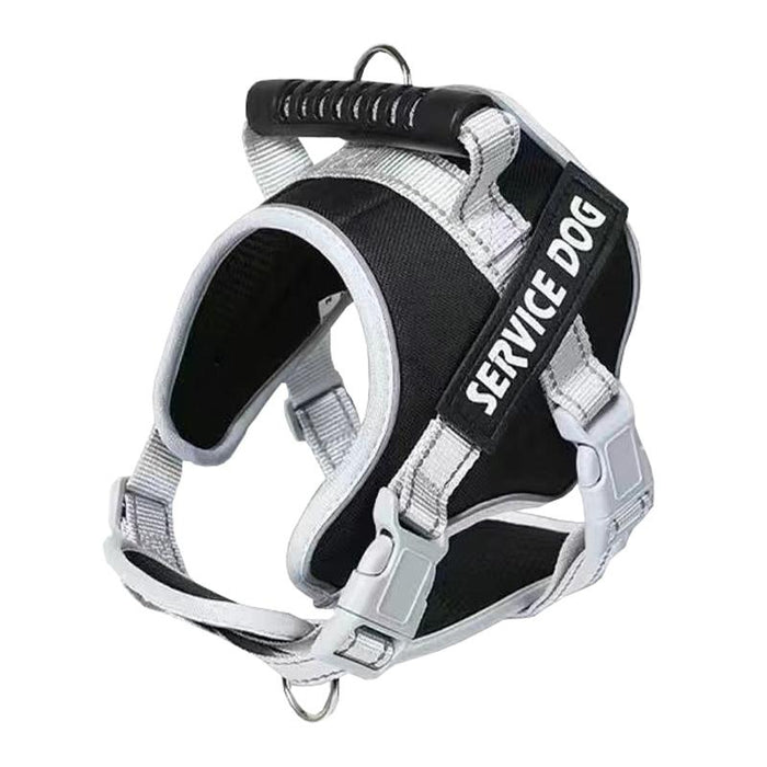 Explosion Proof Large Dog Harness With Leash Black+1.5M