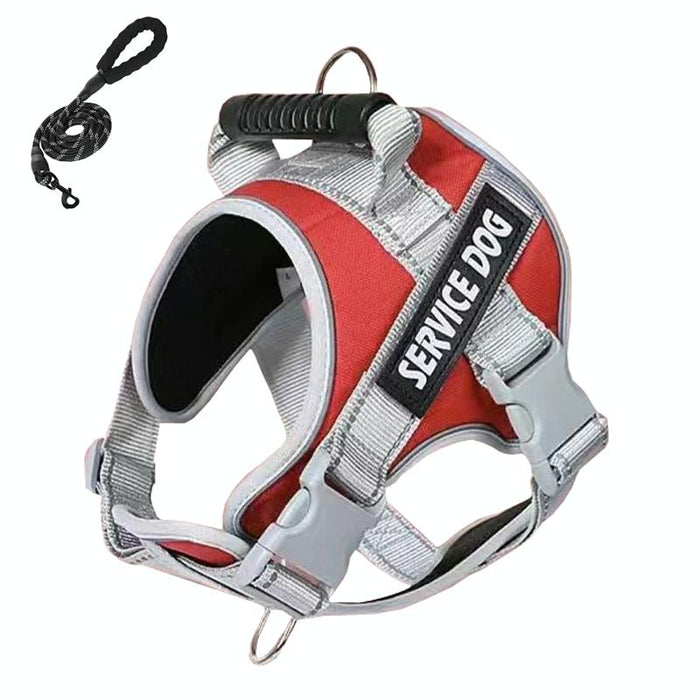 Explosion Proof Large Dog Harness With Leash Black+1.5M