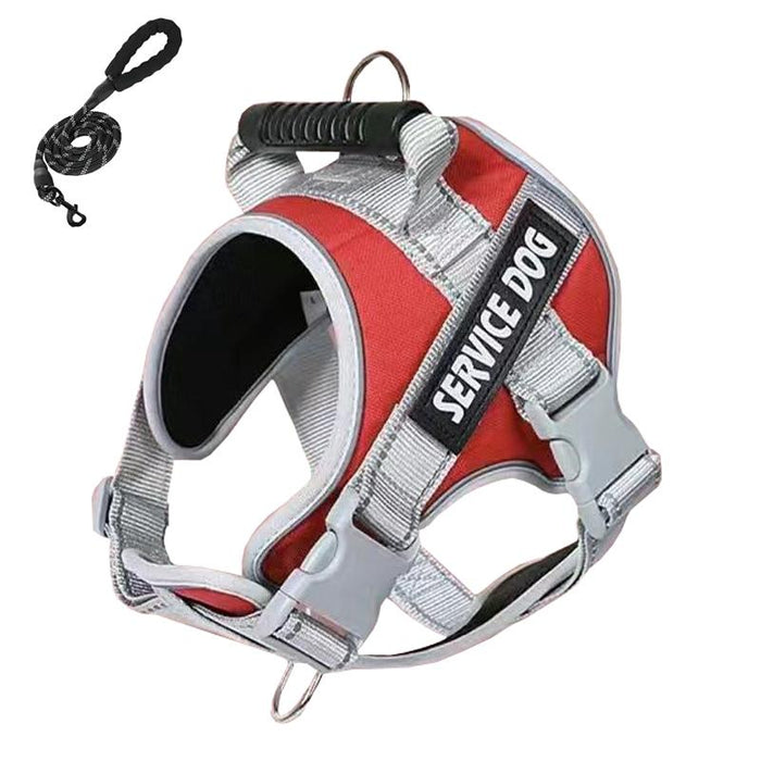 Explosion Proof Large Dog Harness With Leash Black+1.5M