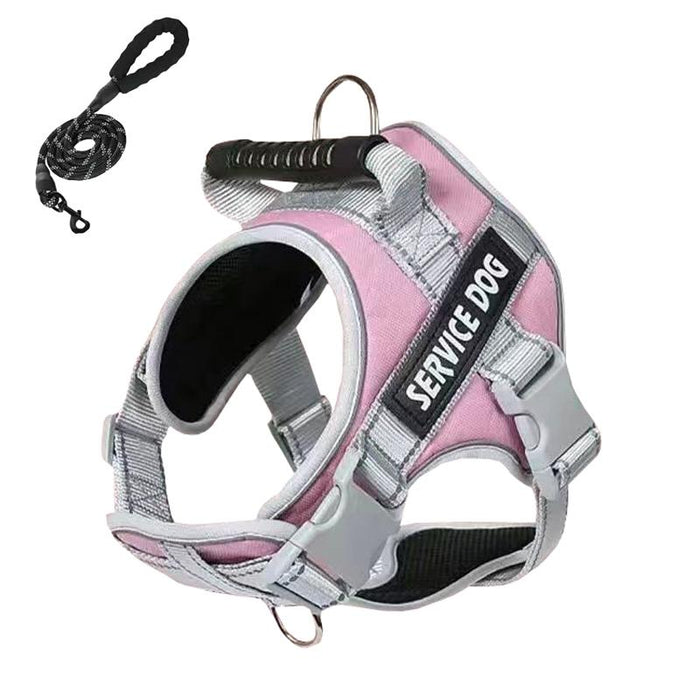 Explosion Proof Large Dog Harness With Leash Black+1.5M