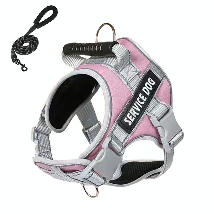 Explosion Proof Large Dog Harness With Leash Black+1.5M