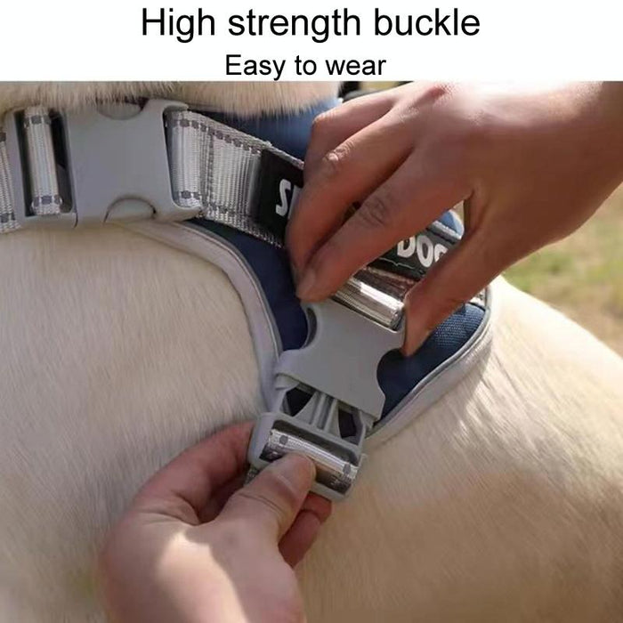 Explosion Proof Large Dog Harness With Leash Black+1.5M