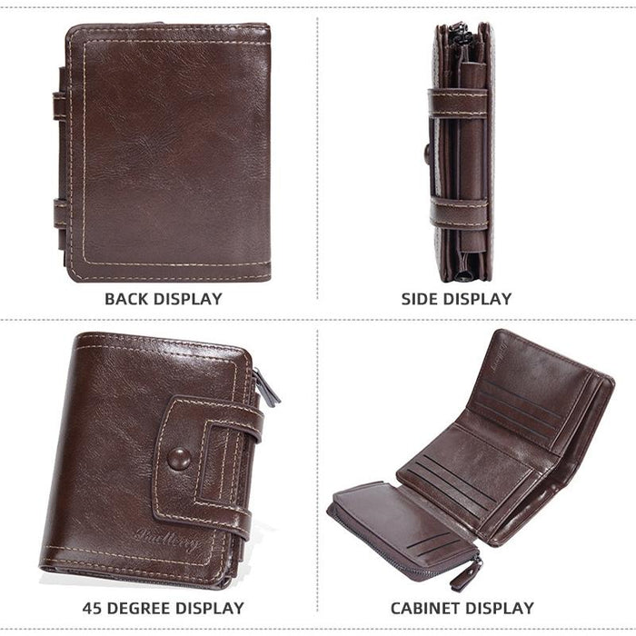 Rfid Anti Theft Tri Fold Wallet With Multi Card Slots & Zipper Baellerry