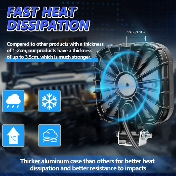 12W 9 - 30V Car Mixed Light Work Light With Wire Set