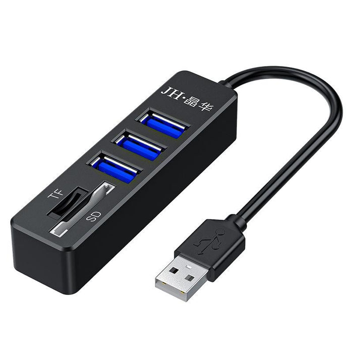 5-In-1 Usb2.0 Hub For Laptop Docking Black