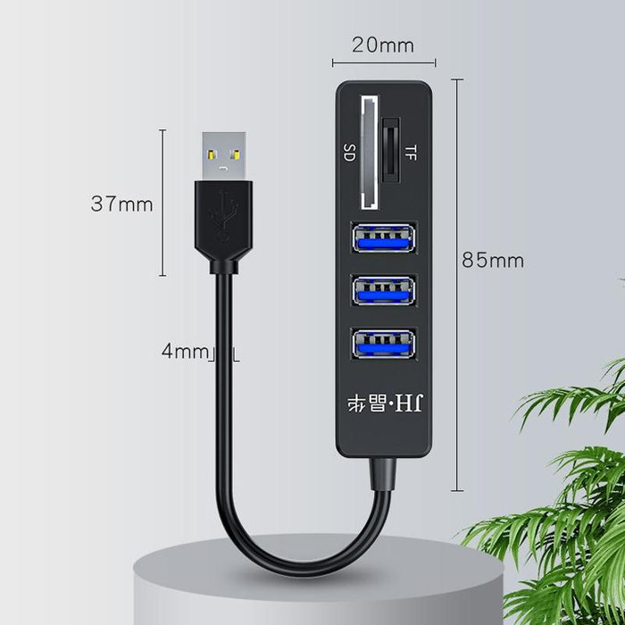 5-In-1 Usb2.0 Hub For Laptop Docking Black