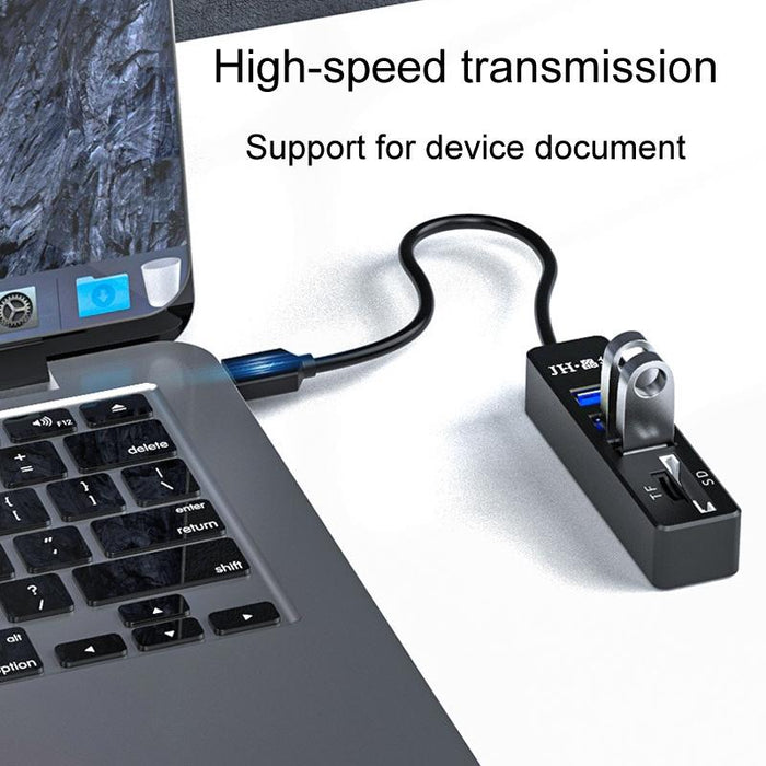 5-In-1 Usb2.0 Hub For Laptop Docking Black