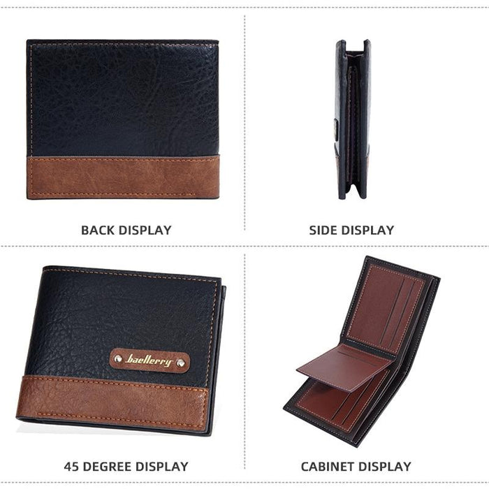 Rfid Anti Theft Splicing Wallet Thin Horizontal Zipper Design