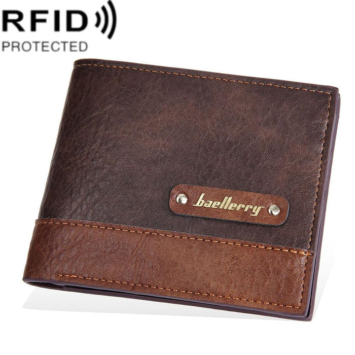 Rfid Anti Theft Splicing Wallet Thin Horizontal Zipper Design