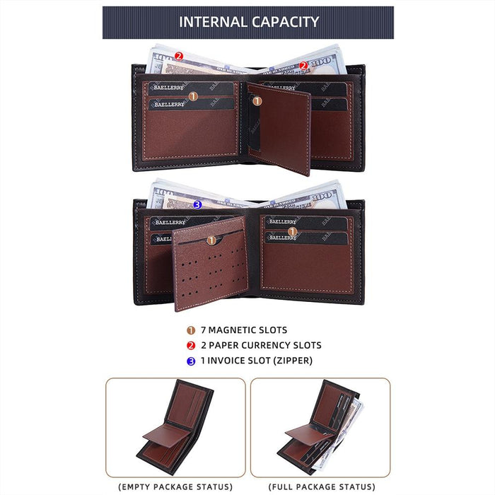 Rfid Anti Theft Splicing Wallet Thin Horizontal Zipper Design