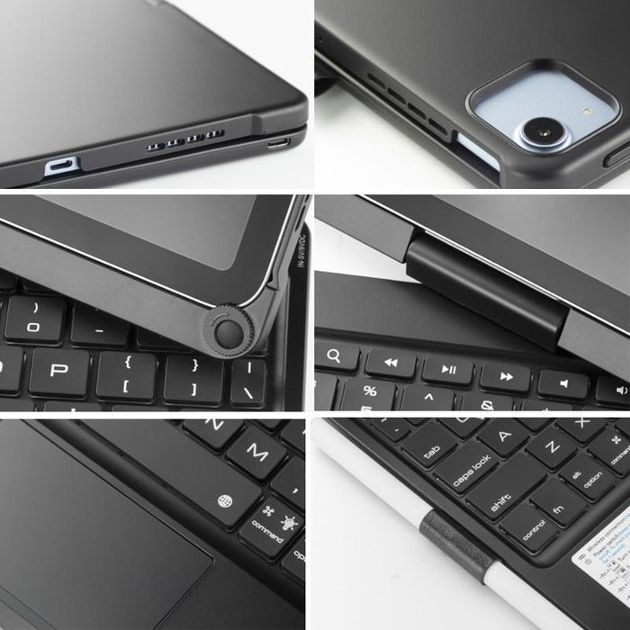 360 Degree Rotation Bluetooth Keyboard Case With Backlight For Ipad Air 11 2024 / Air 5 / Air 4 10.9 / Pro 11 2022 2021 2020 2018