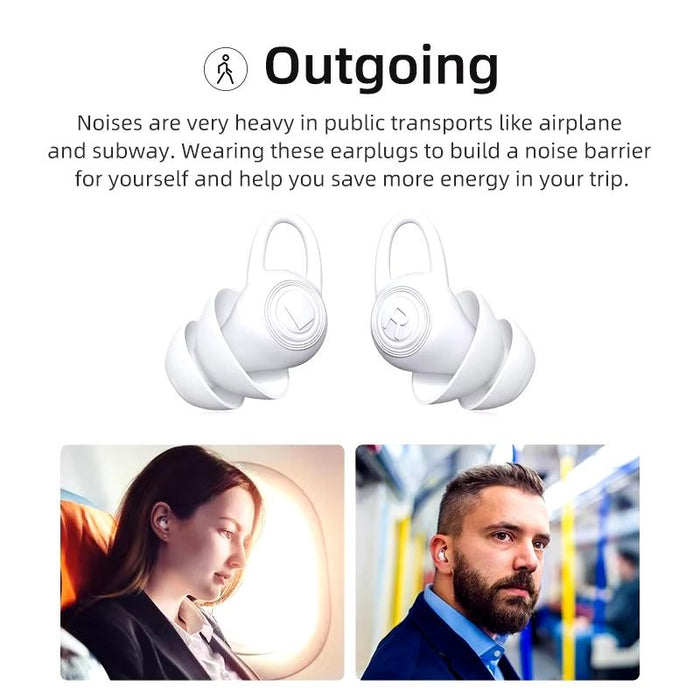 Silicone Earplugs With Storage Case White