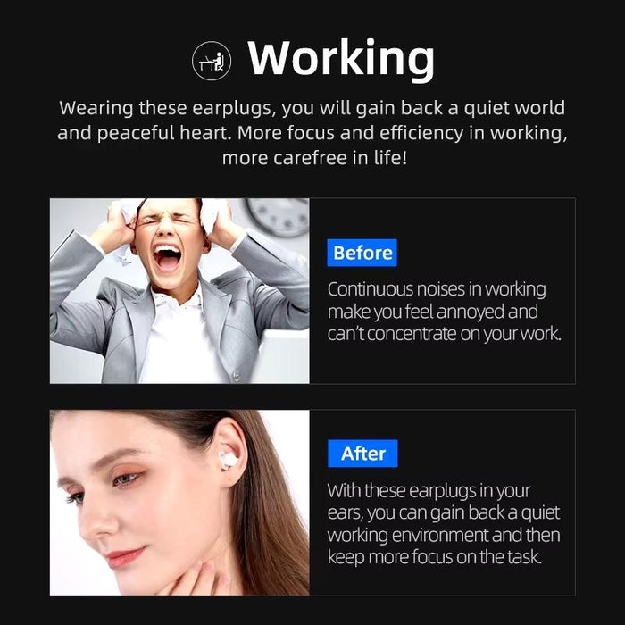 Silicone Earplugs With Storage Case White