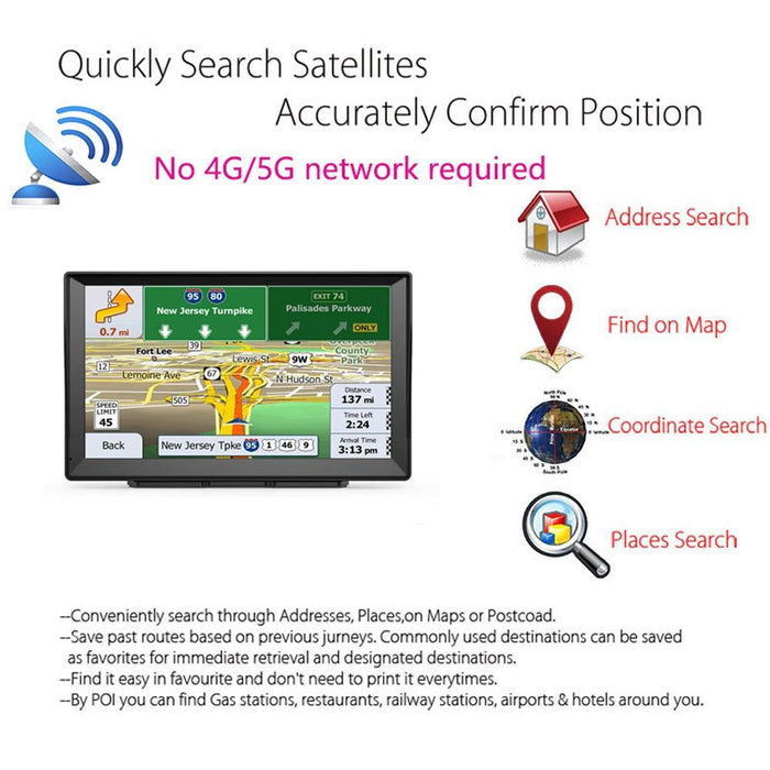8 Inch Car Gps Navigator - 9 Screen Bluetooth Africa Map