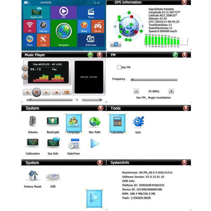 8 Inch Car Gps Navigator - 9 Screen Bluetooth Africa Map