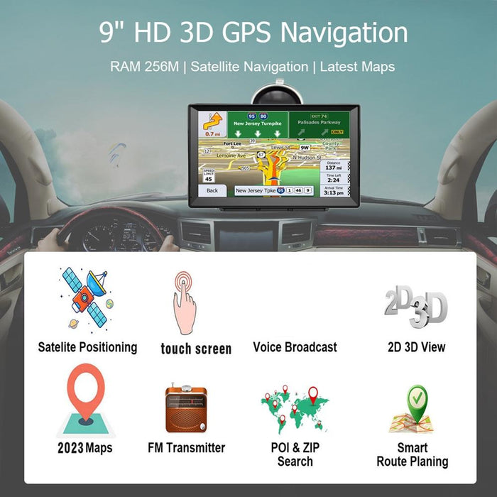 8 Inch Car Gps Navigator - 9 Screen Bluetooth Africa Map