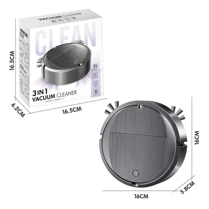3-In-1 Home Sweeper Robot Battery Black