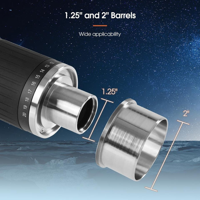 1.25 / 2 Inch Universal Astronomy Wide Angle Zoom Eyepiece 8-20Mm 57-72 Degrees