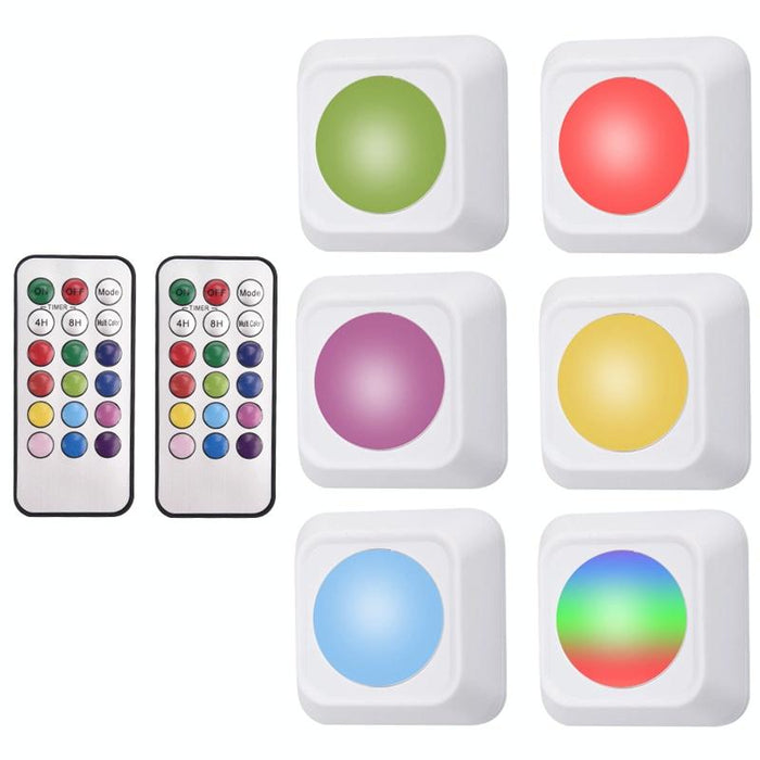 Rgb Led Night Light Set 2 Remotes 6 Lights