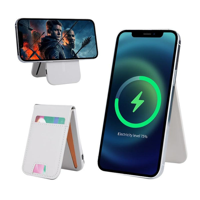 3 In 1 Magnetic Wireless Charger With Card Holder And Phone Bracket