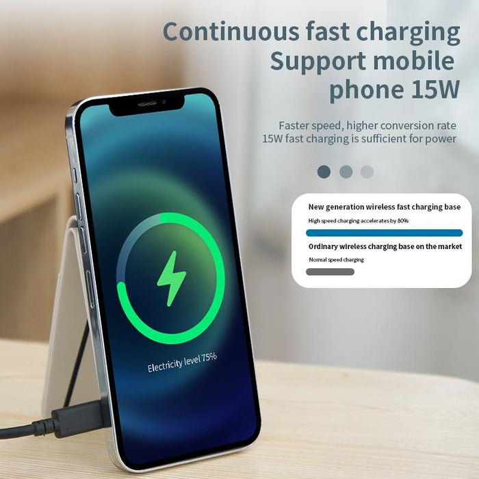 3 In 1 Magnetic Wireless Charger With Card Holder And Phone Bracket