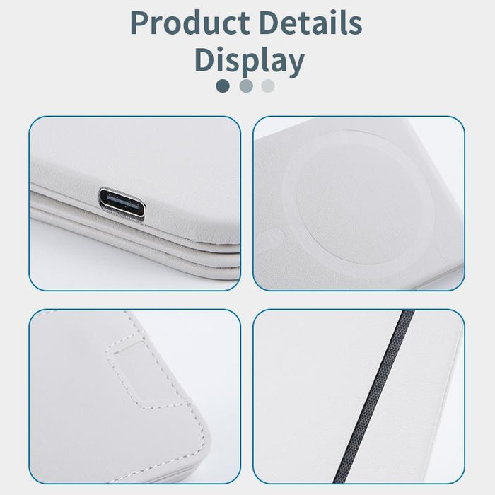 3 In 1 Magnetic Wireless Charger With Card Holder And Phone Bracket