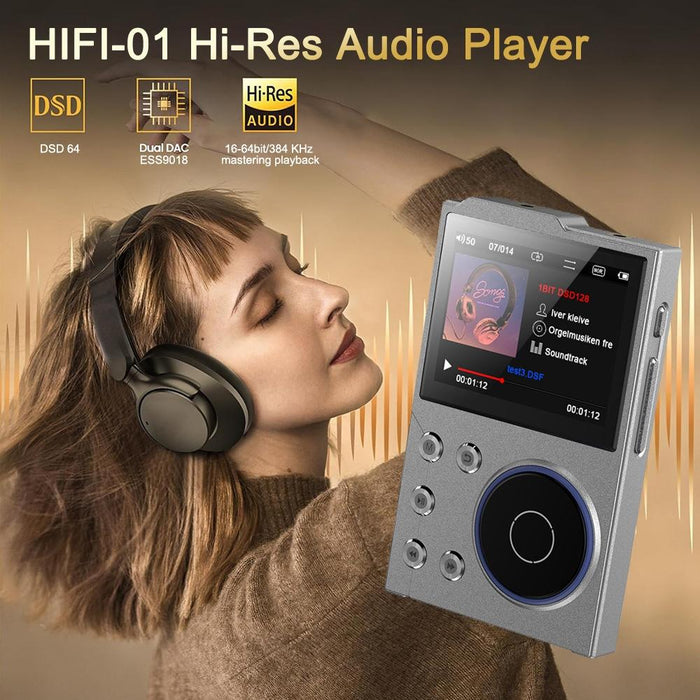 2.4 Inch Hifi Bluetooth Music Player Dsd256 Mastering Sound Quality 16Gb+16Gb Memory