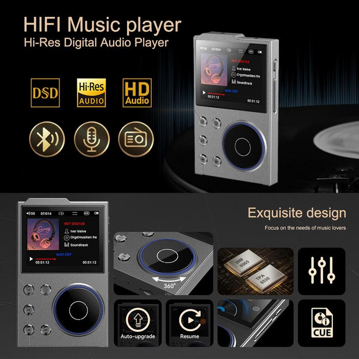 2.4 Inch Hifi Bluetooth Music Player Dsd256 Mastering Sound Quality 16Gb+16Gb Memory