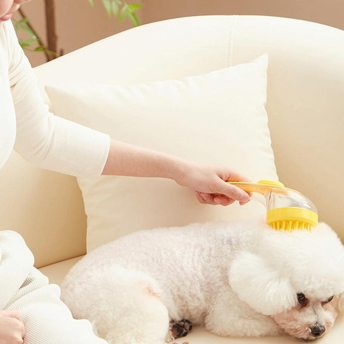 Long Handle Pet Bath Brush For Dogs And Cats Coarse Teeth Blue