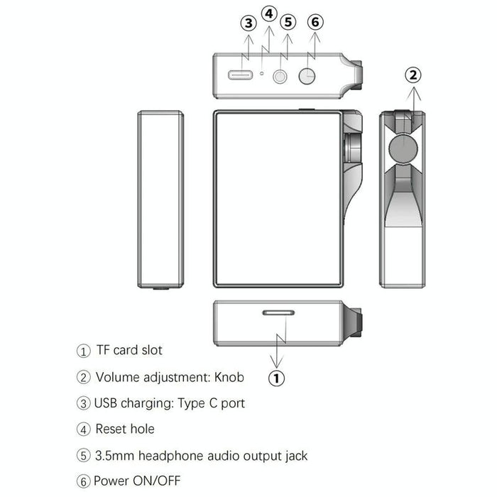 32Gb Hifi Dsd256 Music Player Gray